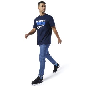 Koszulki Męskie Reebok Nanamica Vector Granatowe PL 52UAEXL